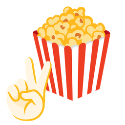 peace symbol and popcorn