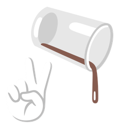 peace symbol and pouring liquid