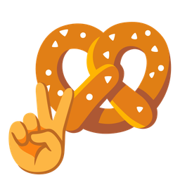 peace symbol and pretzel