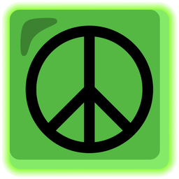 peace symbol and radioactive