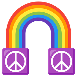 peace symbol and rainbow