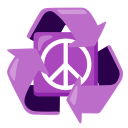 peace symbol and recycling symbol