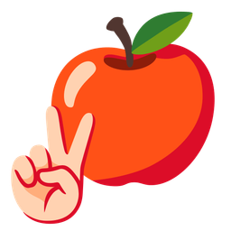 peace symbol and red apple