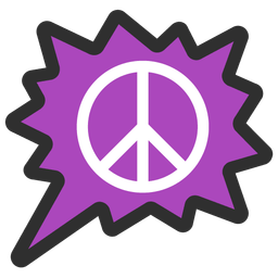 peace symbol and right anger bubble