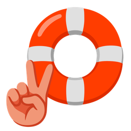 peace symbol and ring buoy