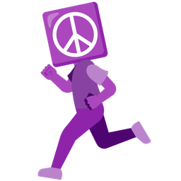 peace symbol and running shoe