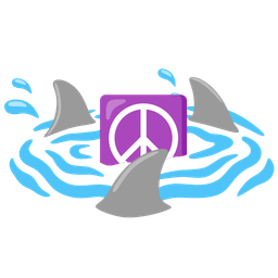 peace symbol and shark