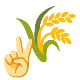 peace symbol and sheaf of rice