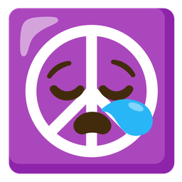 peace symbol and sleepy face