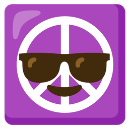 peace symbol and smiling face with sunglasses