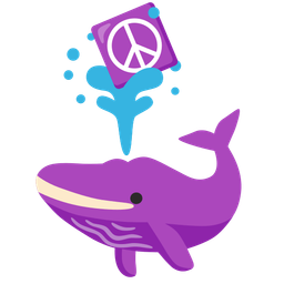 peace symbol and spouting whale