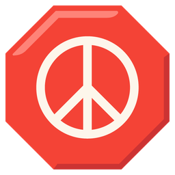 peace symbol and stop sign