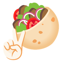 peace symbol and stuffed flatbread