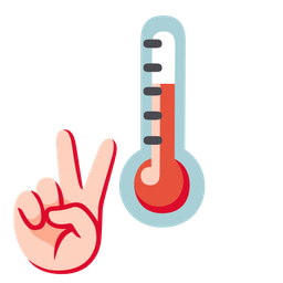 peace symbol and thermometer
