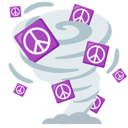 peace symbol and tornado