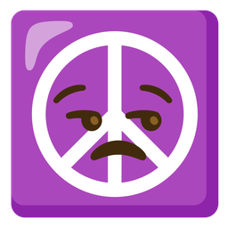 peace symbol and unamused face