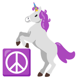 peace symbol and unicorn