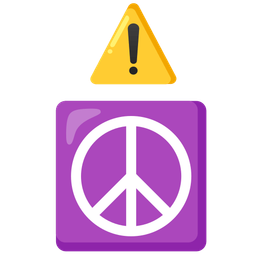 peace symbol and warning