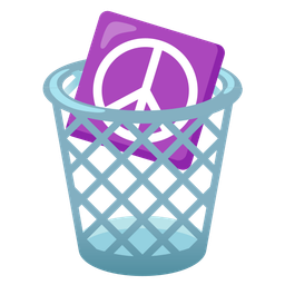 peace symbol and wastebasket