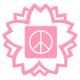 peace symbol and white flower