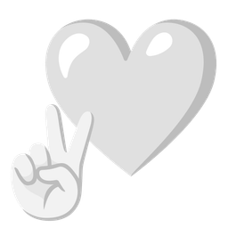 peace symbol and white heart