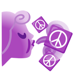 peace symbol and wind face