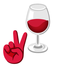 peace symbol and wine glass