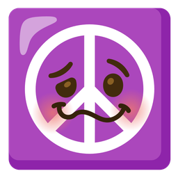 peace symbol and woozy face