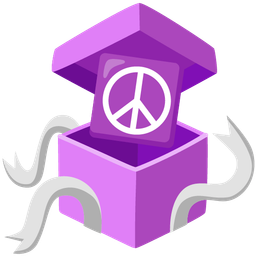 peace symbol and wrapped gift