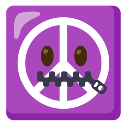 peace symbol and zipper-mouth face