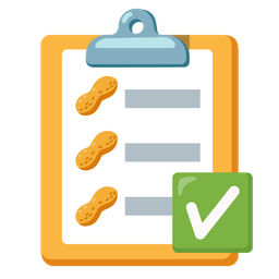 Peanuts and Check mark button