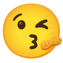 Peanuts and Face blowing a kiss