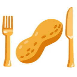 Peanuts and Fork and knife with plate