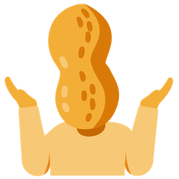 Peanuts and Person shrugging