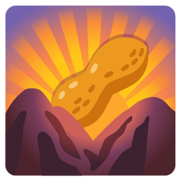 peanuts and sunrise over mountains