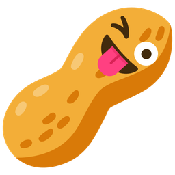 Peanuts and Winking face with tongue