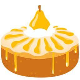 pear and birthday cake