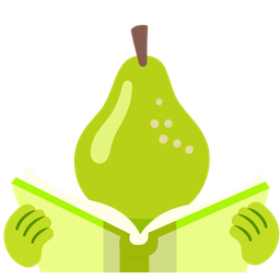 pear and books