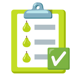 pear and check mark button