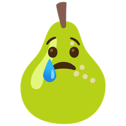 pear and crying face