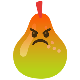 pear and enraged face