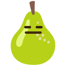 pear and expressionless face
