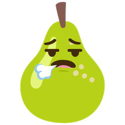 pear and face exhaling