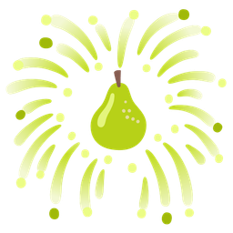 pear and fireworks