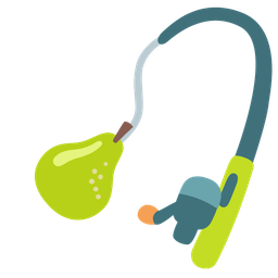 pear and fishing pole