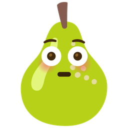 pear and flushed face