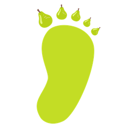 pear and footprints