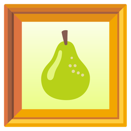 pear and framed picture
