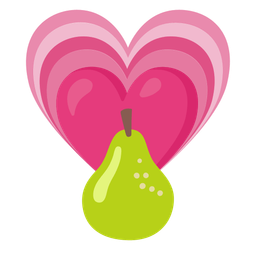 pear and growing heart