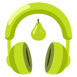 pear and headphone